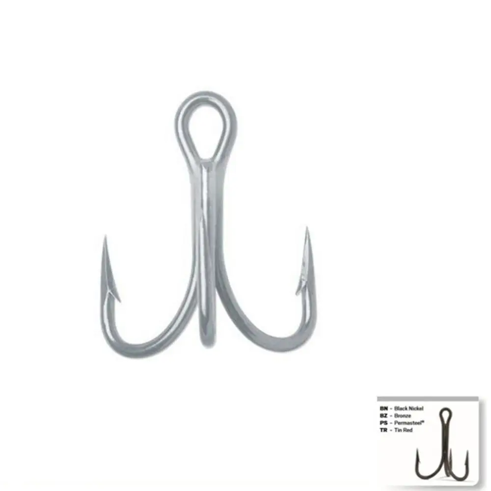 Round Bend 1# 2# 4# 6# 8# 1/0 2/0 3/0 4/0 5/0 Bend Bass Fishing Accessories Tackle Fishhooks VMC Fishing Treble Hook