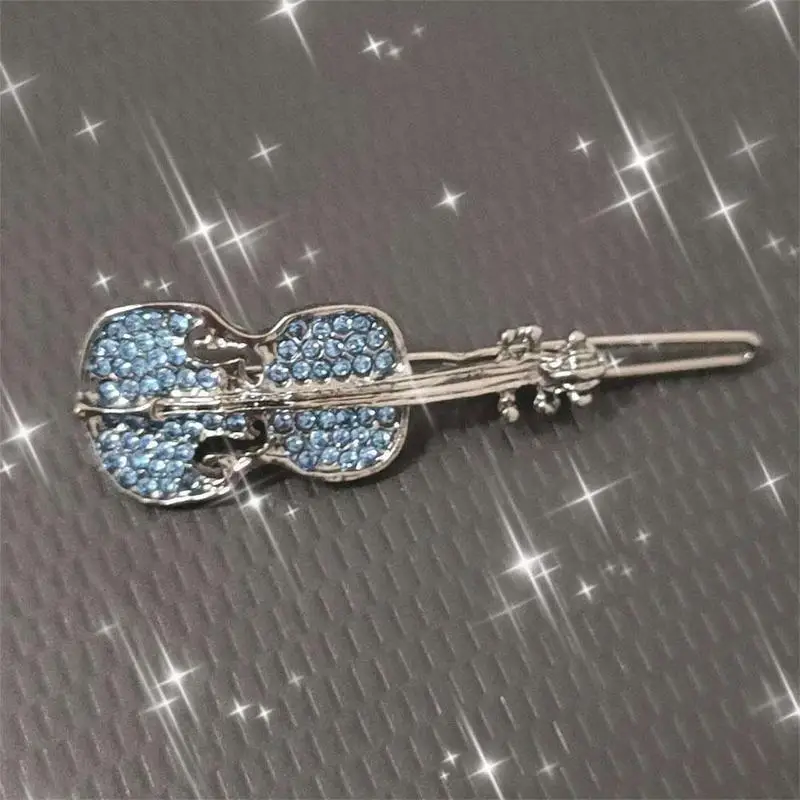 1Pc Violin Hair Clip Sweet Hairpins Hair Clip Korean Barrette Crystal Rhinestone Headwear Clips Cute Hair Accessories R3N3