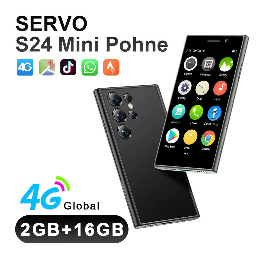 Original SERVO S24 Mini 4G Cellular Smartphone GPS Android 10.0 Face Recognition 2GB/16GB 2000mAh 3