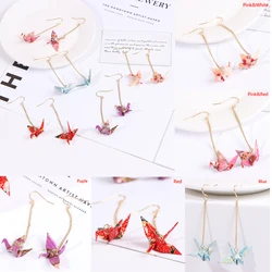 Kranich Earrings Origami Miniblings Bird Cranes Faltkunst Senbazuru Paper