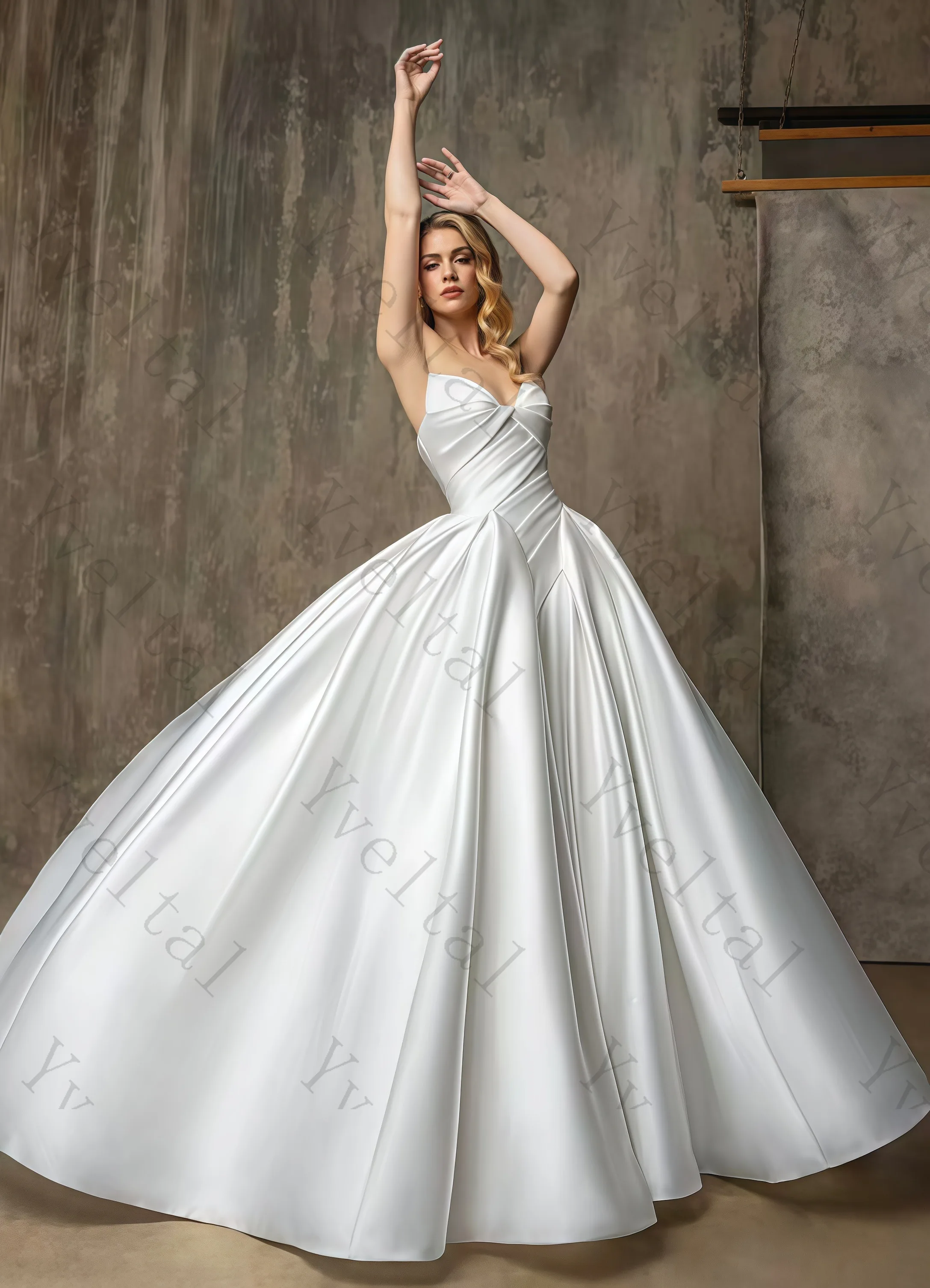 Customized  Graceful Temperament A Line Wedding Dresses with Strapless Silk Charmeuse No-Sleeve Fascinating Bridal Gowns