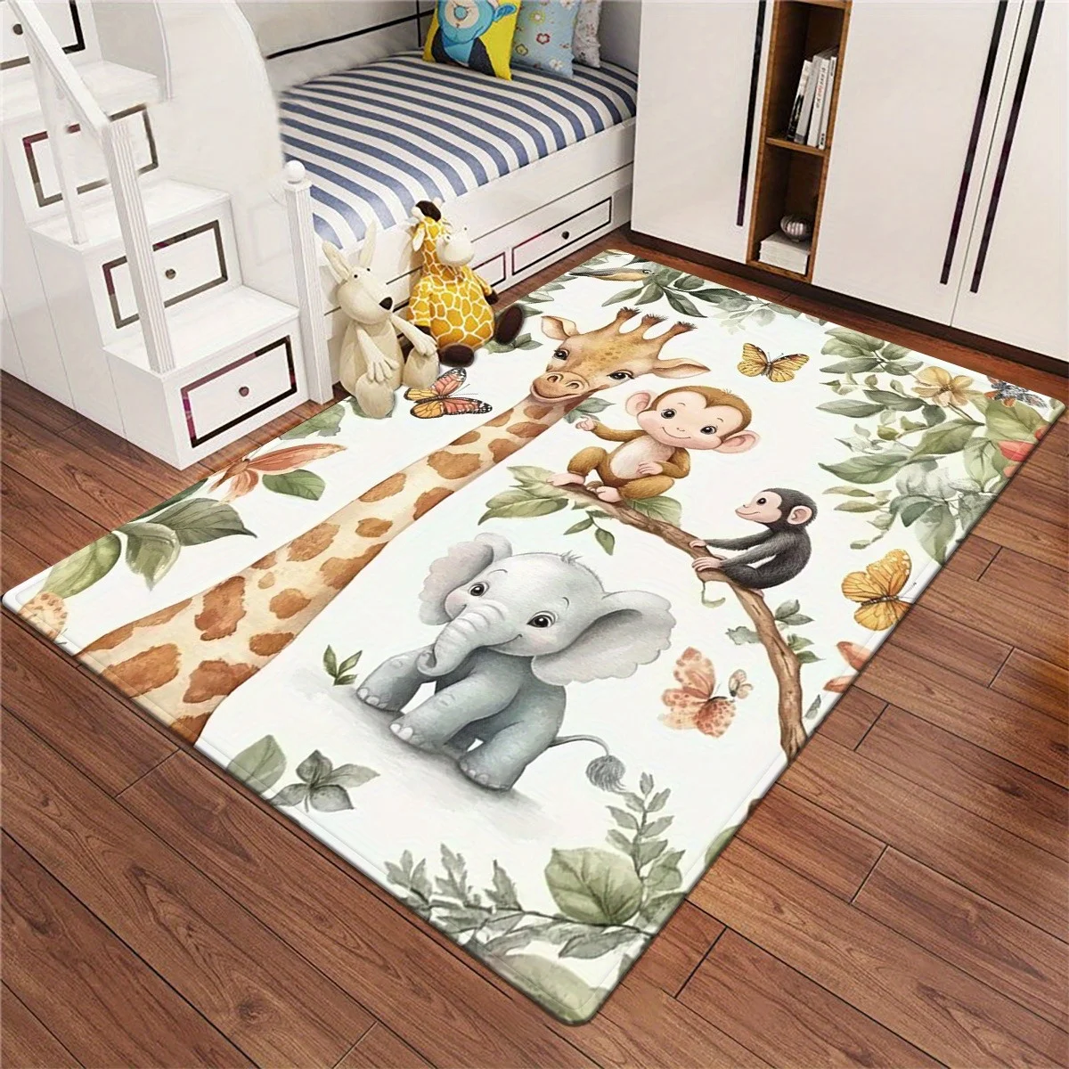 سجادة أرضية بطباعة حيوانات الغ - مراجعة Baby Nursery Jungle Rug وسعره