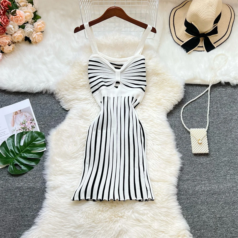 YuooMuoo Chic Mode Sexy Bandjes Mini Jurk Vrouwen Hoge Taille Y2K Bodycon Feestjurk Vakantie Stijl Dame Strand Vestidos outfits