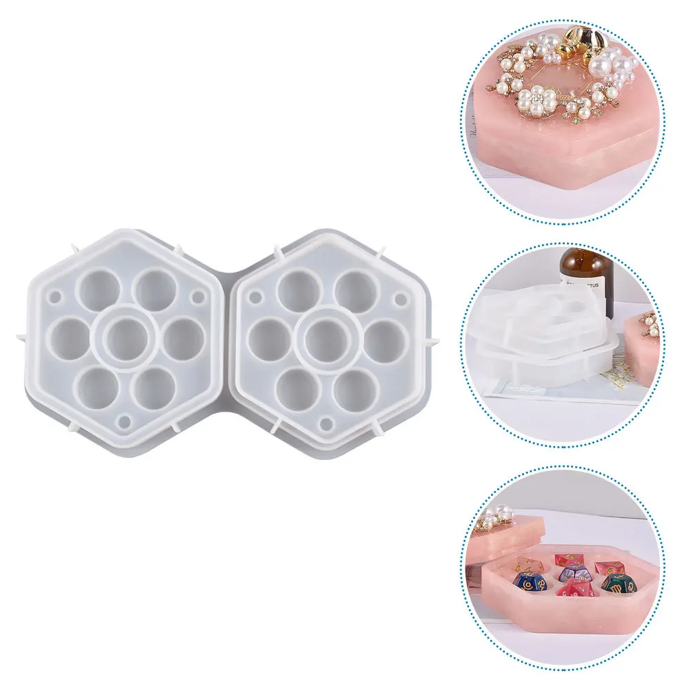 

Шестигранная силиконовая смола, форма для шкатулки для драгоценностей, сделай сам, форма для хранения эпоксидной смолы, органайзер для ювелирных изделий, мелких предметов, силиконовая форма