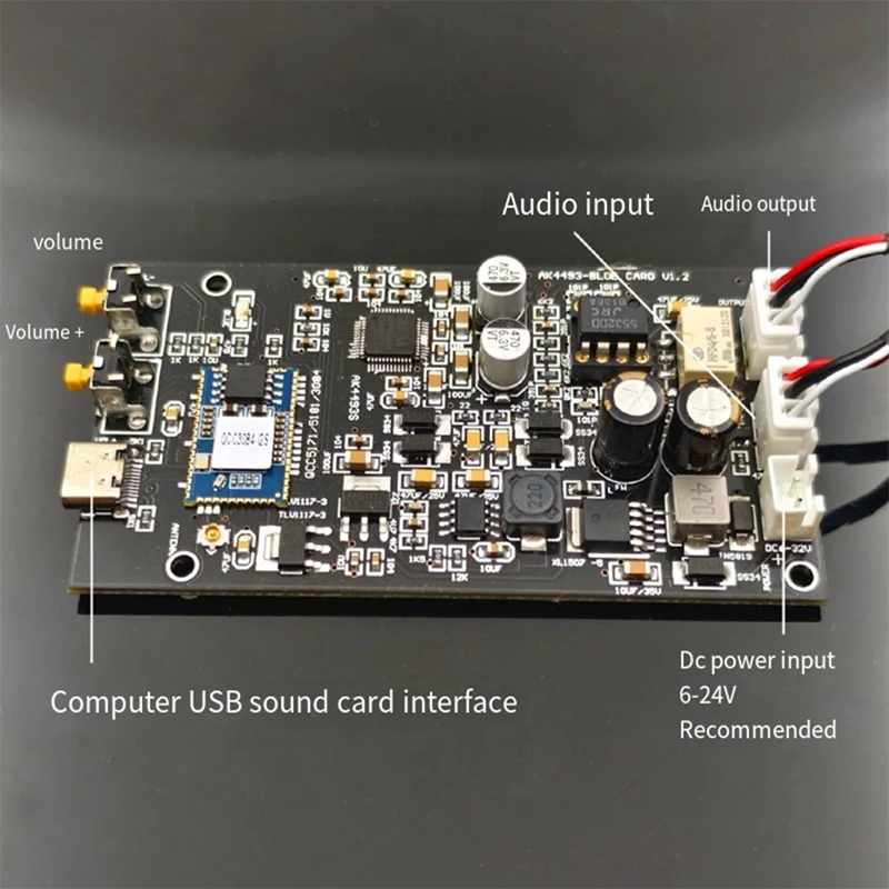 RISE-Upgrade Bluetooth 5.3 AK4493S Decoding Module Analog Input Hard Decoding For APTX HD LDAC