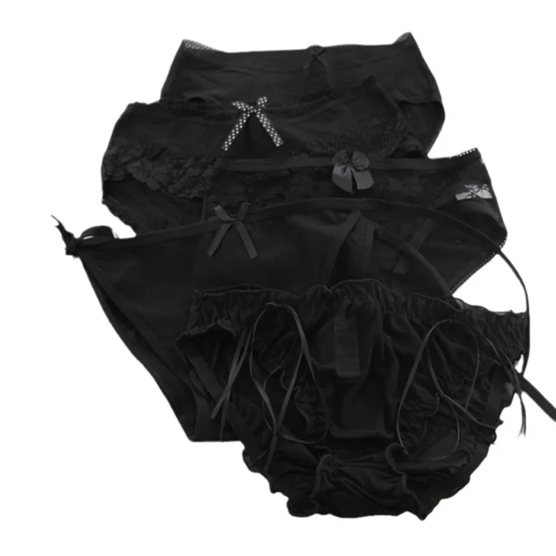 สีดําญี่ปุ่นสุภาพสตรีกางเกงลูกไม้เซ็กซี่ร้อนขายแฟชั่นโปร่งแสงน่ารักขนาดใหญ่ตาข่ายบุคลิกภาพน่ารักผู้หญิง
