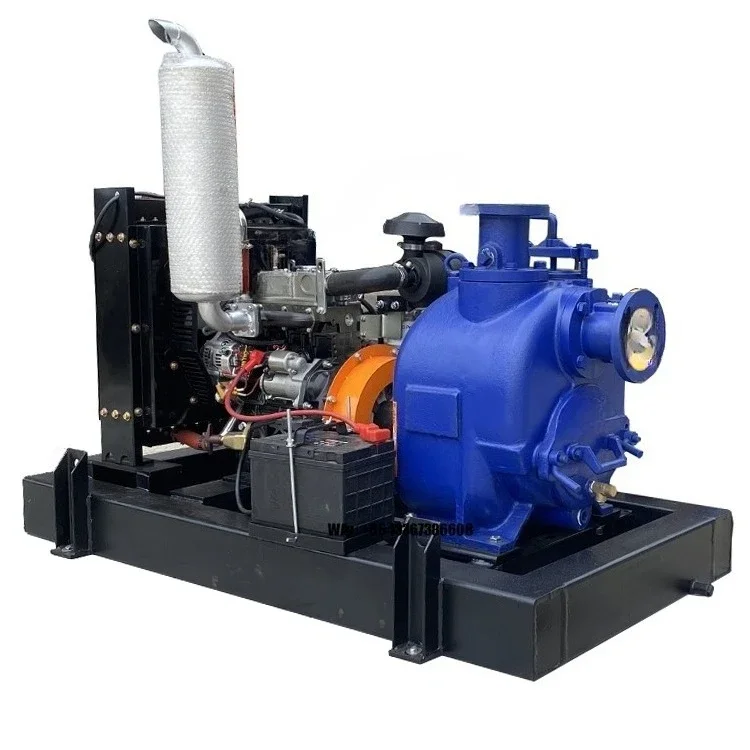 75kw 8inch Heavy Duty Industrial Sewage Sludge Vacuum Pump Self Priming Drainage with Engine for Clean Water Suction