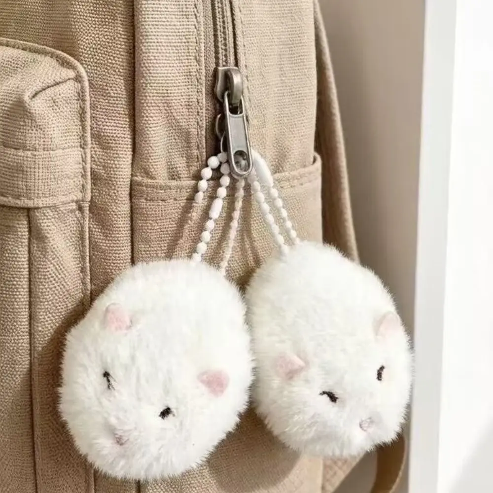 Hamster Keychain Hamster Shape Backpack Decoration Hamster Bag Charm Handbag Accessories Soft Furry Texture Animal Keychain