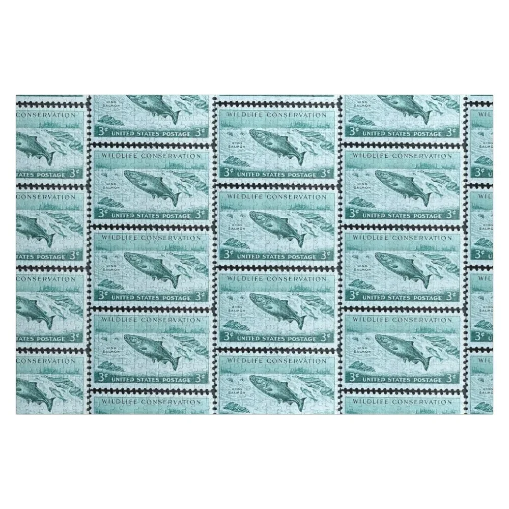 Salmon Wildlife Conservation Vintage Postage Stamp Jigsaw Puzzle Custom Kids Toy Scale Motors Toddler Toys Picture Puzzle