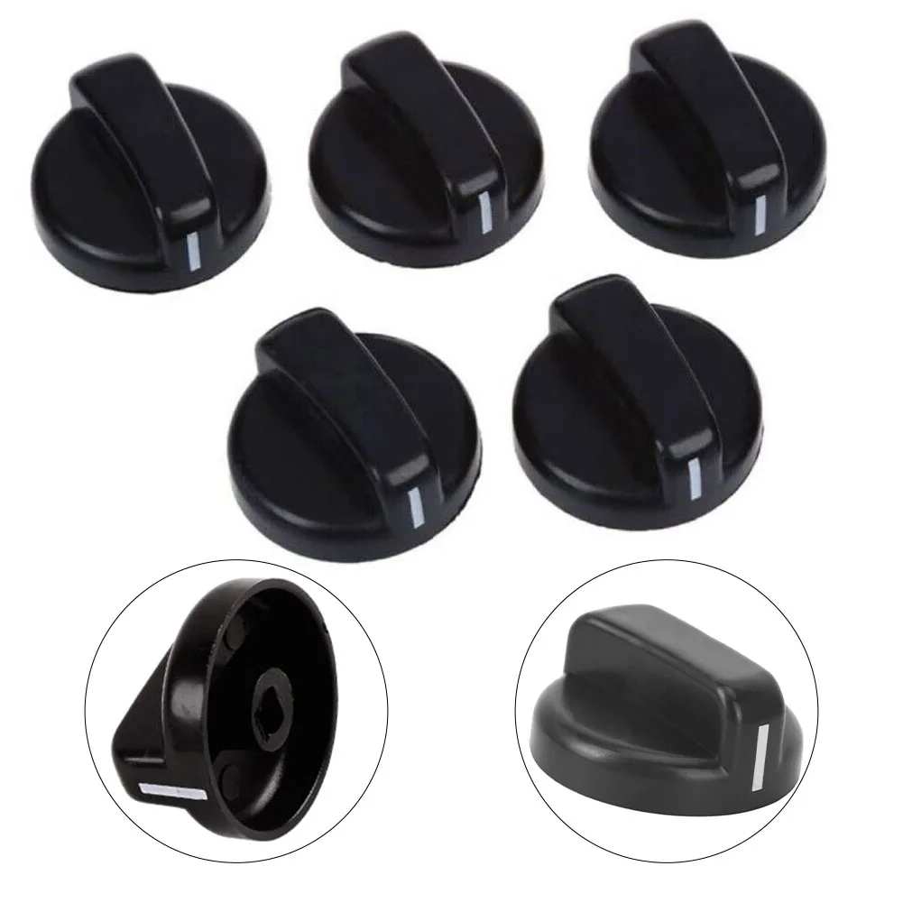 5PCS Black Gas Stove Knobs Cooker Oven Control Switch 8mm Gas Cooker Accessories Assembly Button Stove Repair Accessories