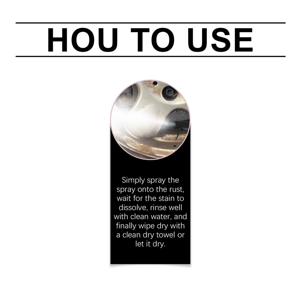 Heavy Duty Iron Rust Cleaner Spray Wheel Rim Brake Dust Remover Paint Surface Decontamination Auto Care Maintenance Agent