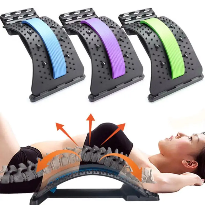 Back Stretcher Multi-Level Adjustable Massager Waist Neck Fitness Lumbar Cervical Spine Cervical Spine Support Massager Lying