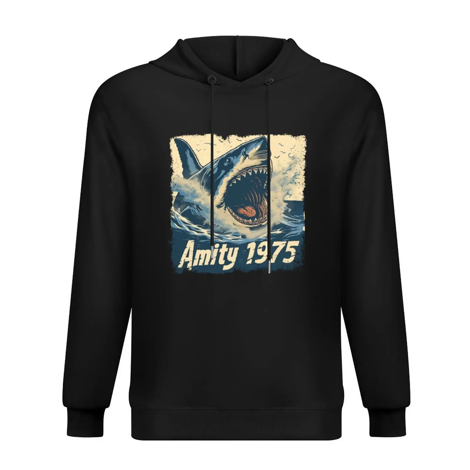

Amity 1975 bay shark attacks Hoodie men's sweat-shirt men's winter sweater autumn jacket men aesthetic clothing man hoodie
