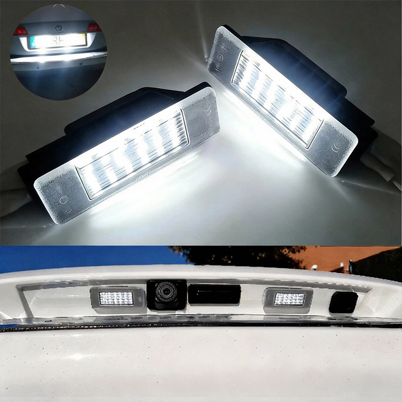 2Pcs Car Rear 18SMD LED License Number Plate Light Lamp For Peugeot Expert RCZ 307 207 308 3008 407 106 406 508 607 807 1007 806