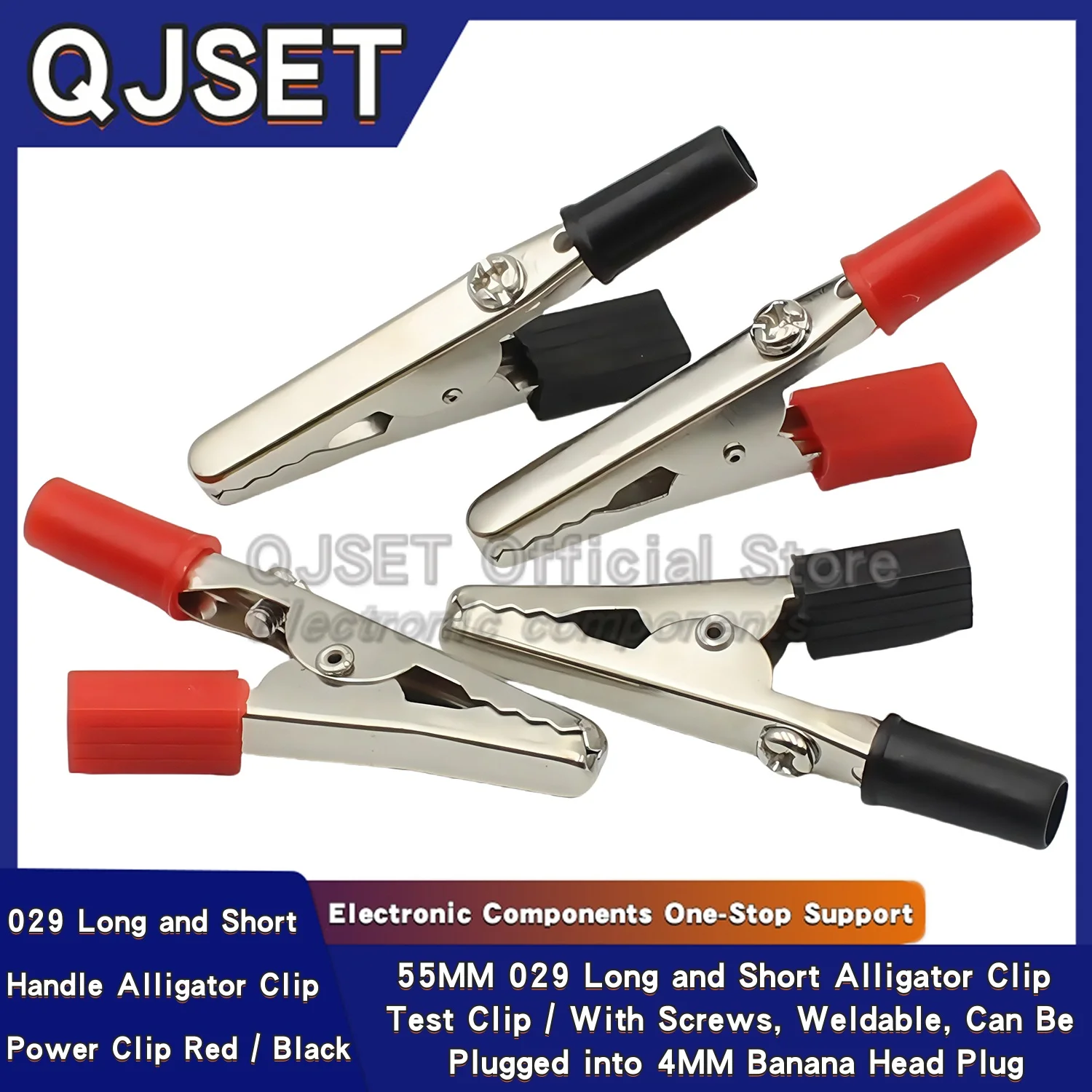 10 Pcs 029 Metal Alligator Clips Test Clips, Electronic Product Test Clips With Screws And Solder Ports,  Electrician Wire Clips