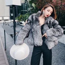 Fur Coat Women's Short Fashion Faux Fox Fur Coat 2022 Winter New Fur Coat