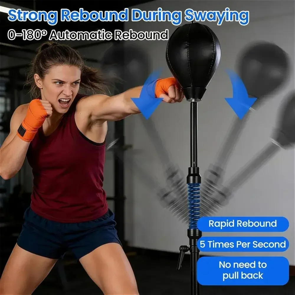 Height-Adjustable Boxing Punching Bag with Stand, 57-72.8 Range, for Training and Stamina Enhancement