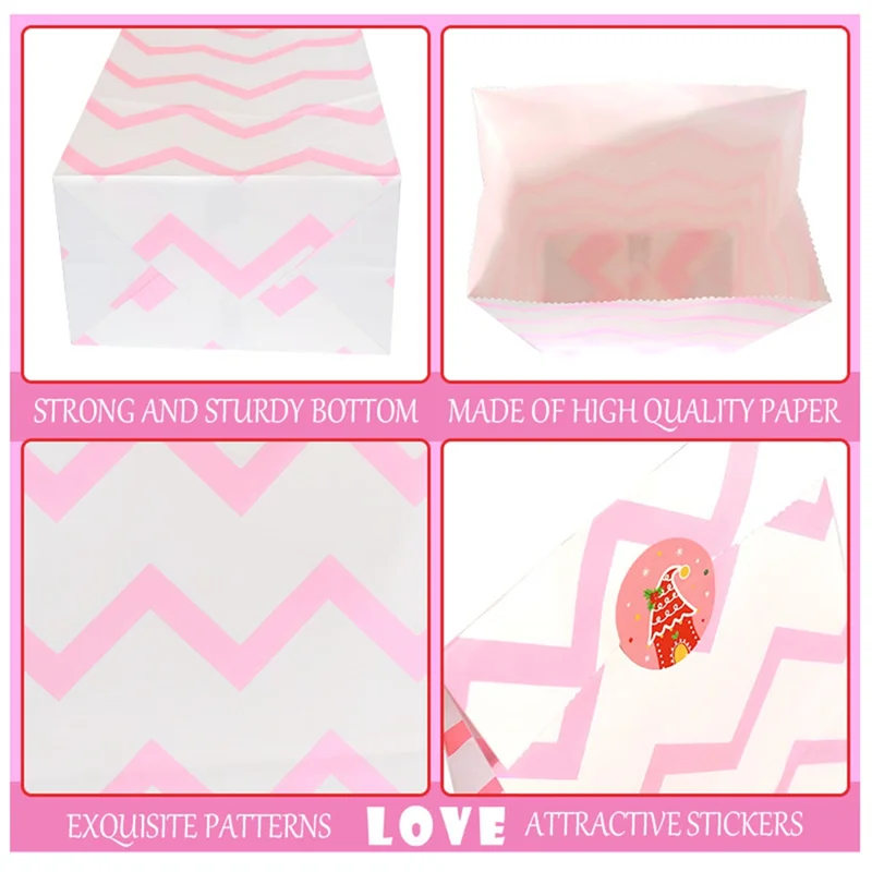 24 قطعة أكياس عيد الميلاد أكياس عطلة هدايا عيد الميلاد أكياس الحلوى بوفيه أكياس الورق لعطلة عيد الميلاد-POS