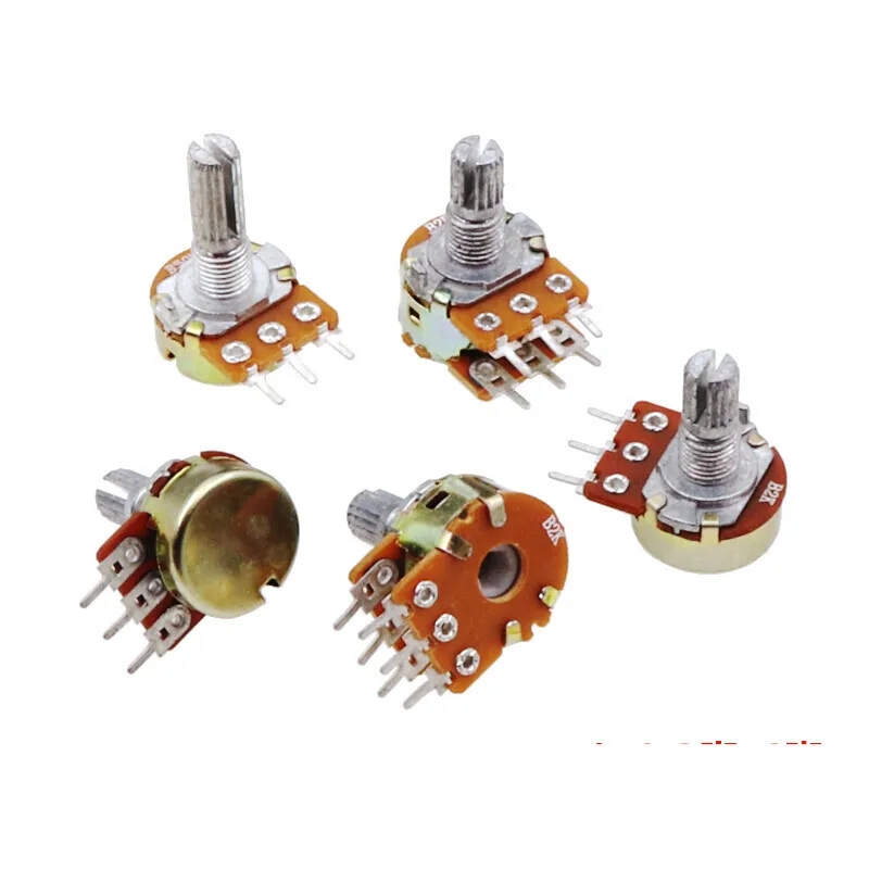 10 шт., линейный потенциометр WH148, 15 мм, 3 контакта, с гайками и шайбами, 1K, 2K, 5K, 10K, 20K, 50K, 100K, 250K, 1 м, потенциометры 15/20 мм