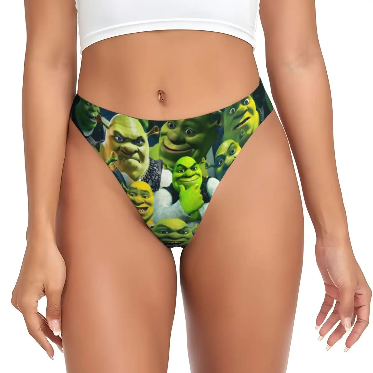 Custom Shrek Collage Poster Design 2021 G-string Panties Sexy Breathable Women Stretch Thongs Comfort Underwear