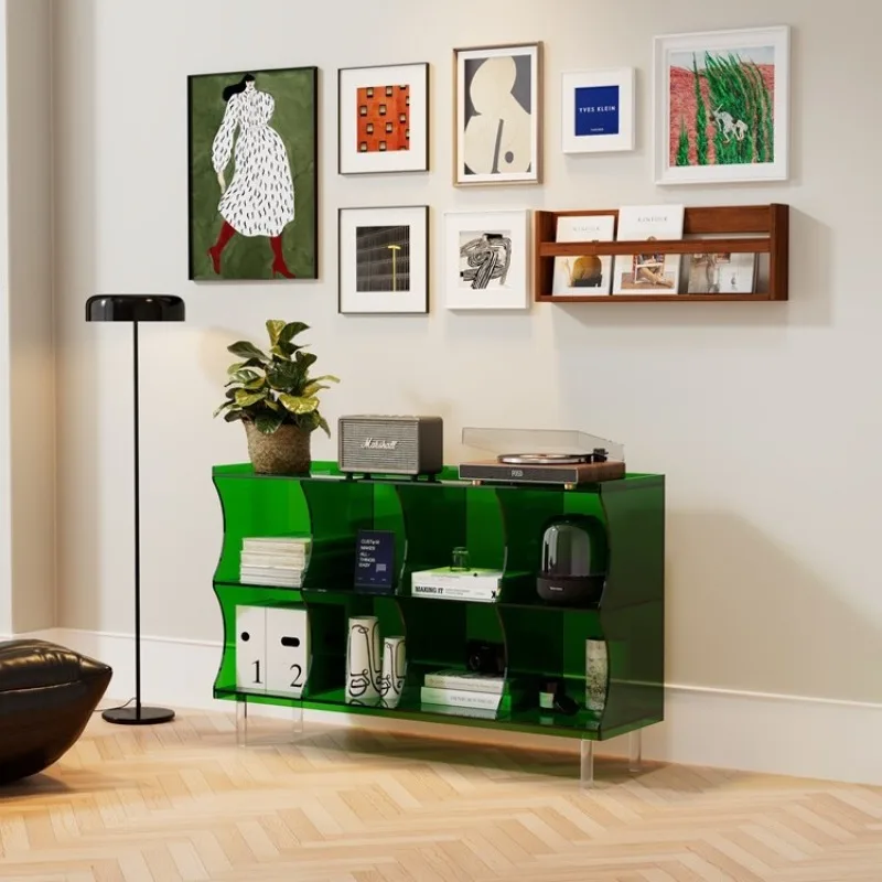 American household solid wood tea and dining side cabinet multi-layer floor display storage rack