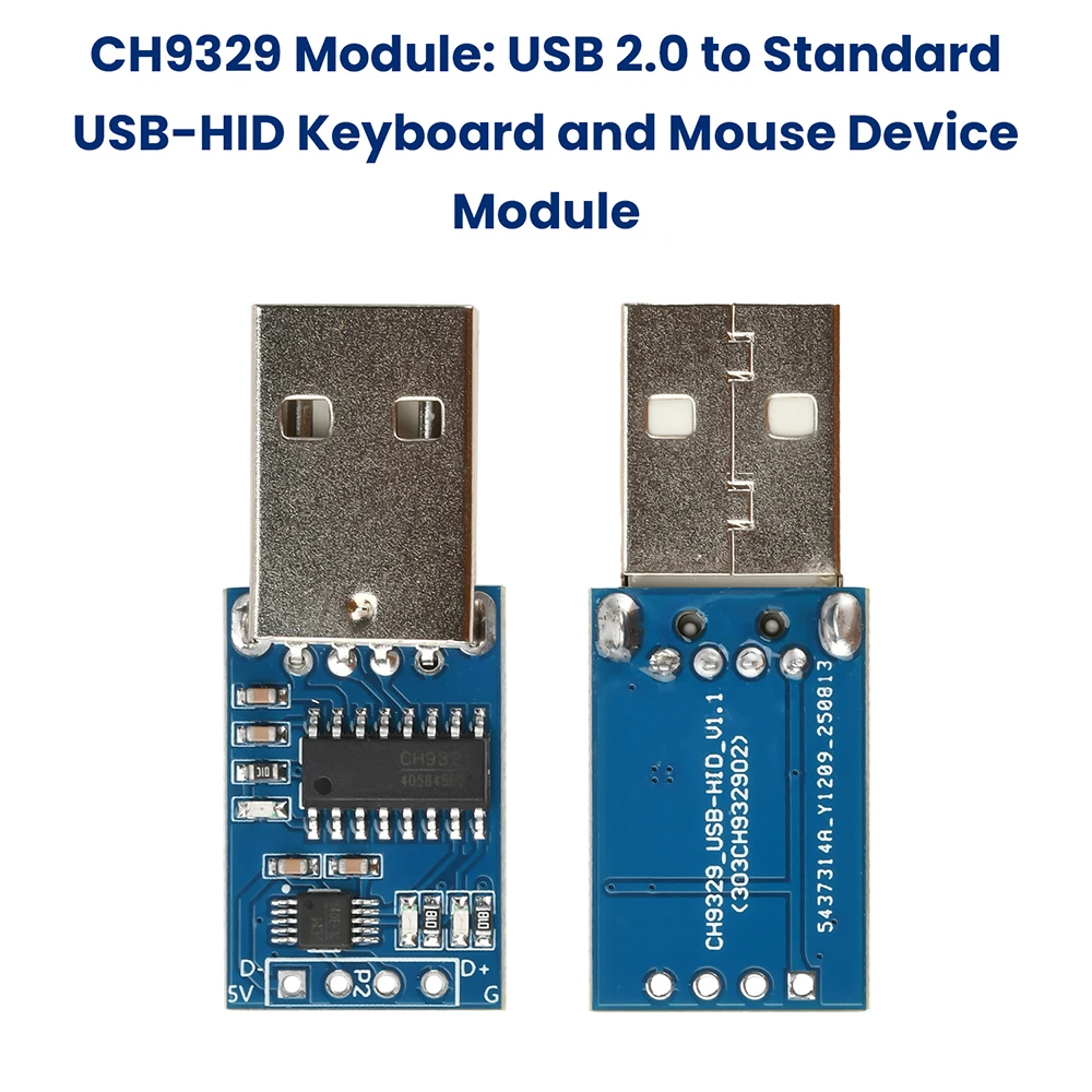 

CH9329 Модуль USB 2.0 для стандартной клавиатуры USB-HID Модуль устройства и мыши Простая интеграция Стабильная функциональность