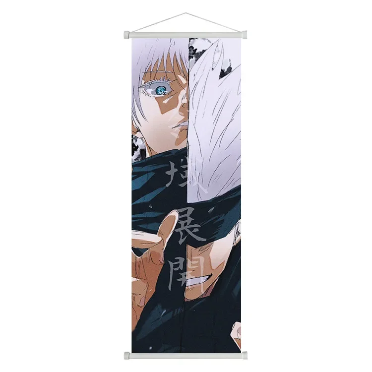 VIKAMA Purple Red Intense Character Anime Wall Scroll Tapestry Powerful Hero Art Fabric Poster for Bedroom Gaming Room Gift