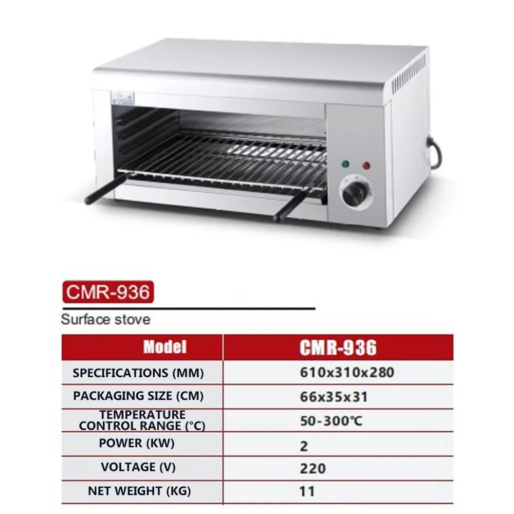 Commerciële elektrische oven Desktop elektrische grill Viskachel Barbecue BBQ horno electrico de cocina parrilla horno