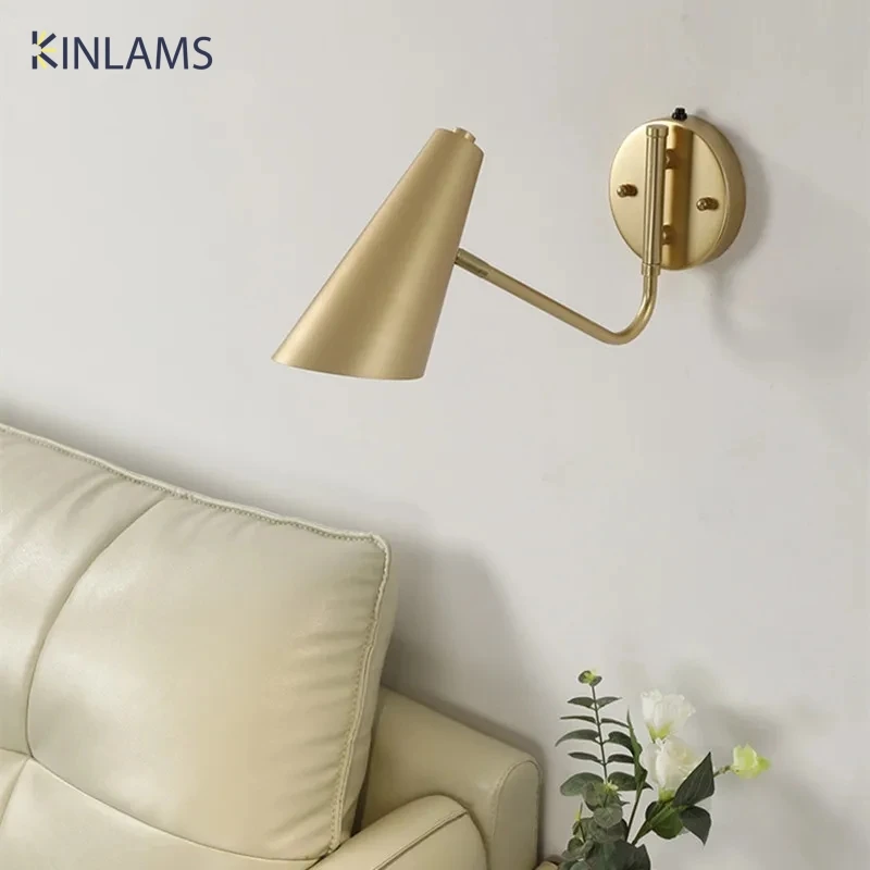 

Nordic Retro Rocker Arm Wall Lamp Minimalist Bedroom Bedside Reading Wall Light Telescopic Folding Eye Protection LED Lighting