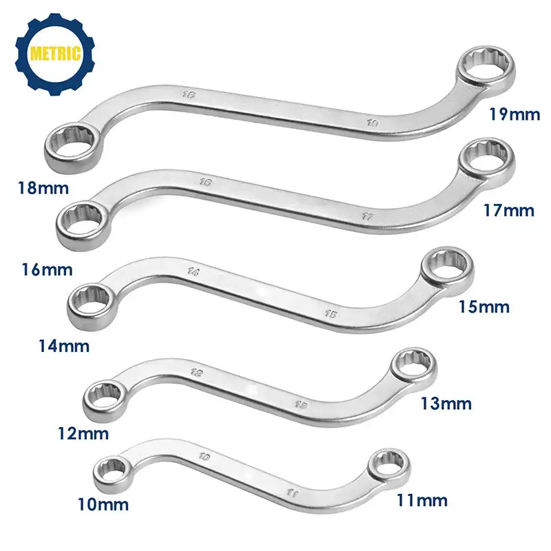 

S-Style Double-Ended Box Wrench 5-Piece Set 12-Point Box Ends Wrench Easy Operate DIY Machine Fastener Repair Tool