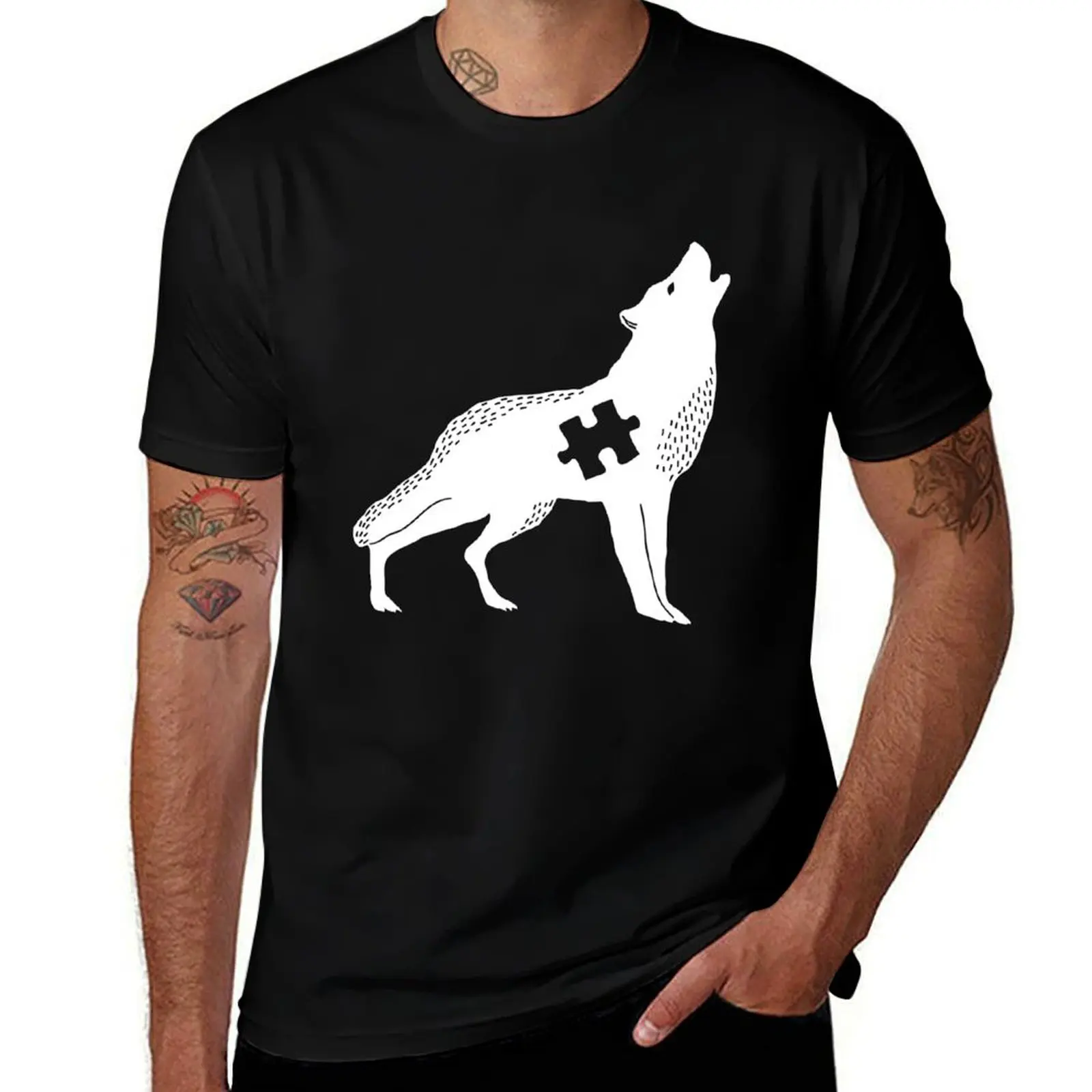

Autism Awareness Wolf T-Shirt t shirt man casual man t shirts graphic T-Shirt