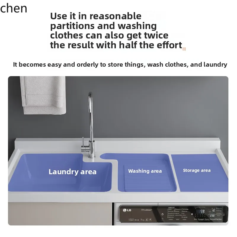ZML washing machine cabinet integrated balcony honeycomb laundry pool basin with rubbing board combination