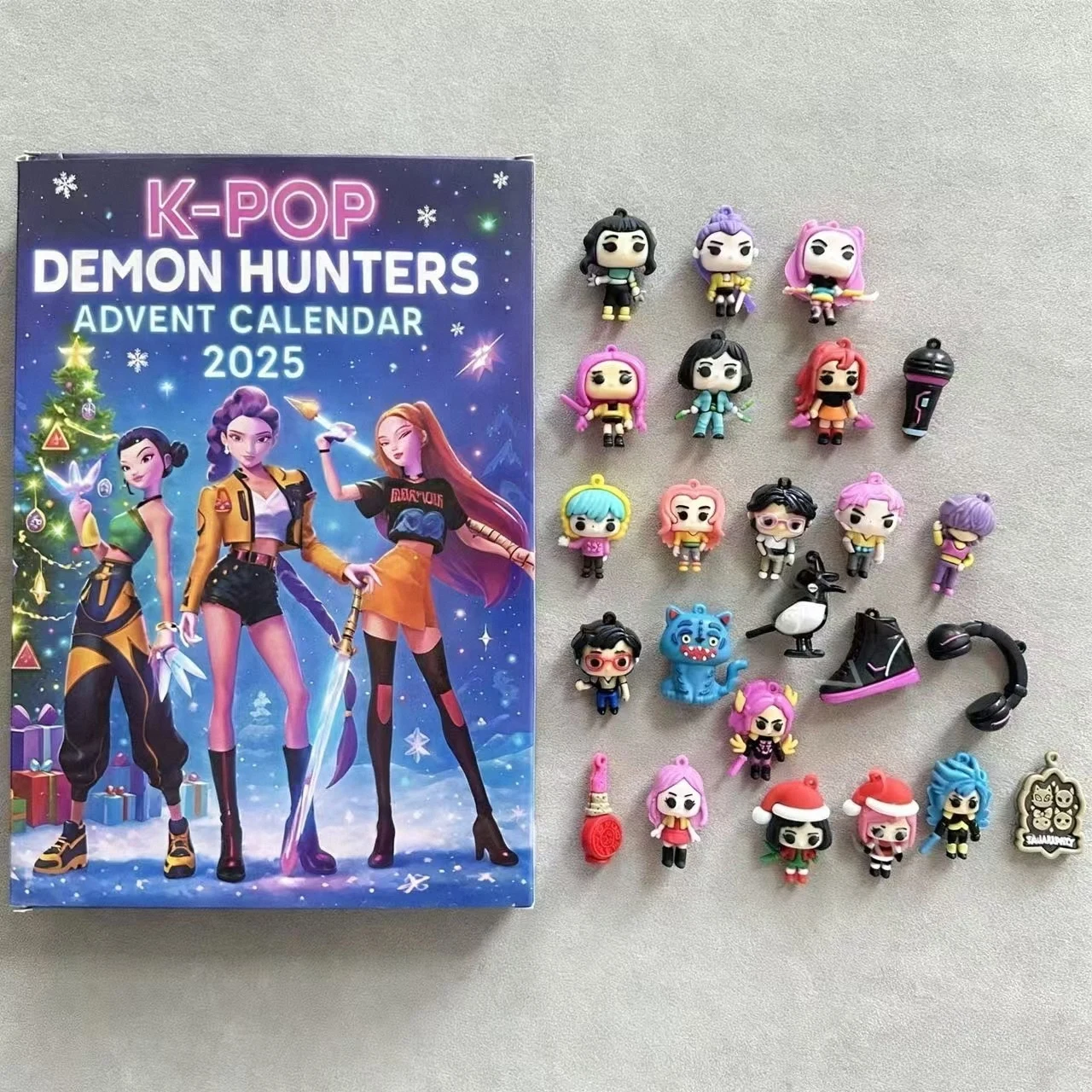 Kpop Demon Hunters Christmas Advent Calendar Huntrix Rumi Mira Zoey SAJA Boys Derpy Tiger Blind Box Toys New Year's Decor Gifts
