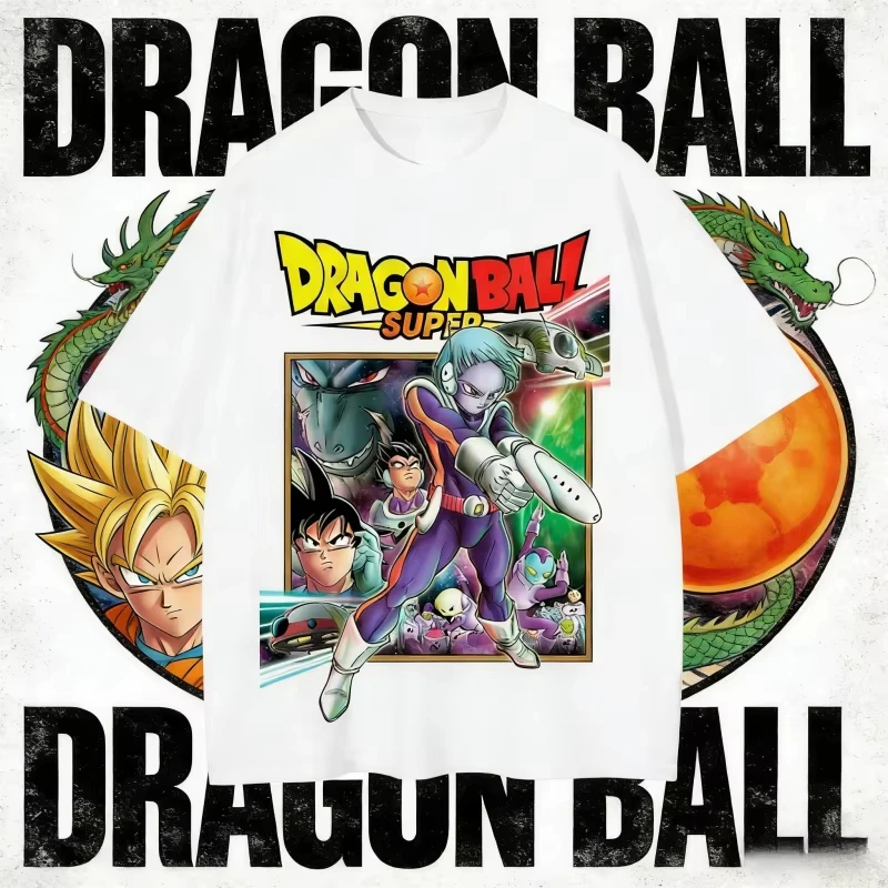 

Dragon Ball 2026 New Hot Summer Super Merus & Character Group Print Pure Cotton Retro T-Shirt Harajuku Unisex Kids Sports Tee