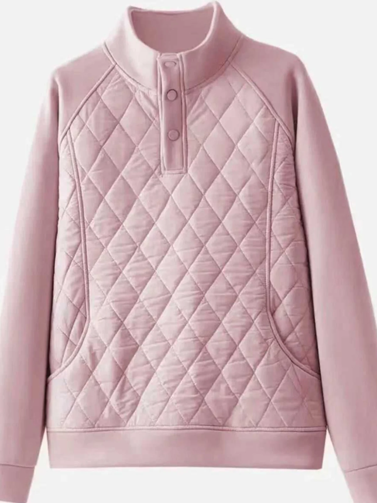 Thickened Cotton Hoodie Winter New Style High Collar Splicing Pure Color Diamond Pattern Slimming Versatile Loose Fit Long Sl...