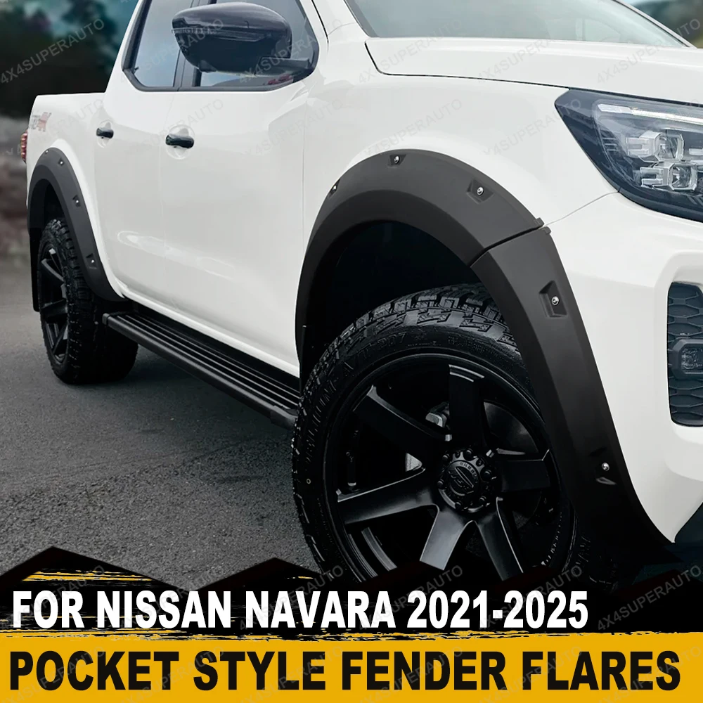 

Карманные заклепанные расширители колесной арки для Nissan Navara D23 NP300 Frontier 2021 2022 2023 2024 2025 Guard 4 × 4 Автомобильные аксессуары