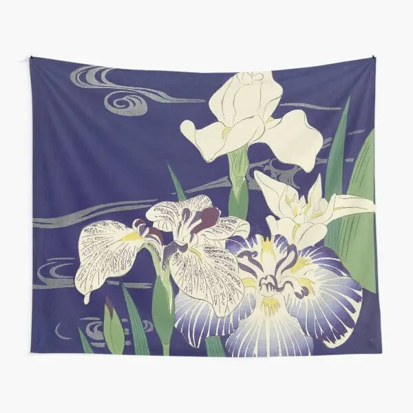 Irises Bytsukioka Kogyo Japanese Woodcut  Tapestry Decoration Printed Blanket Towel Home Beautiful Bedspread Wall Living Mat