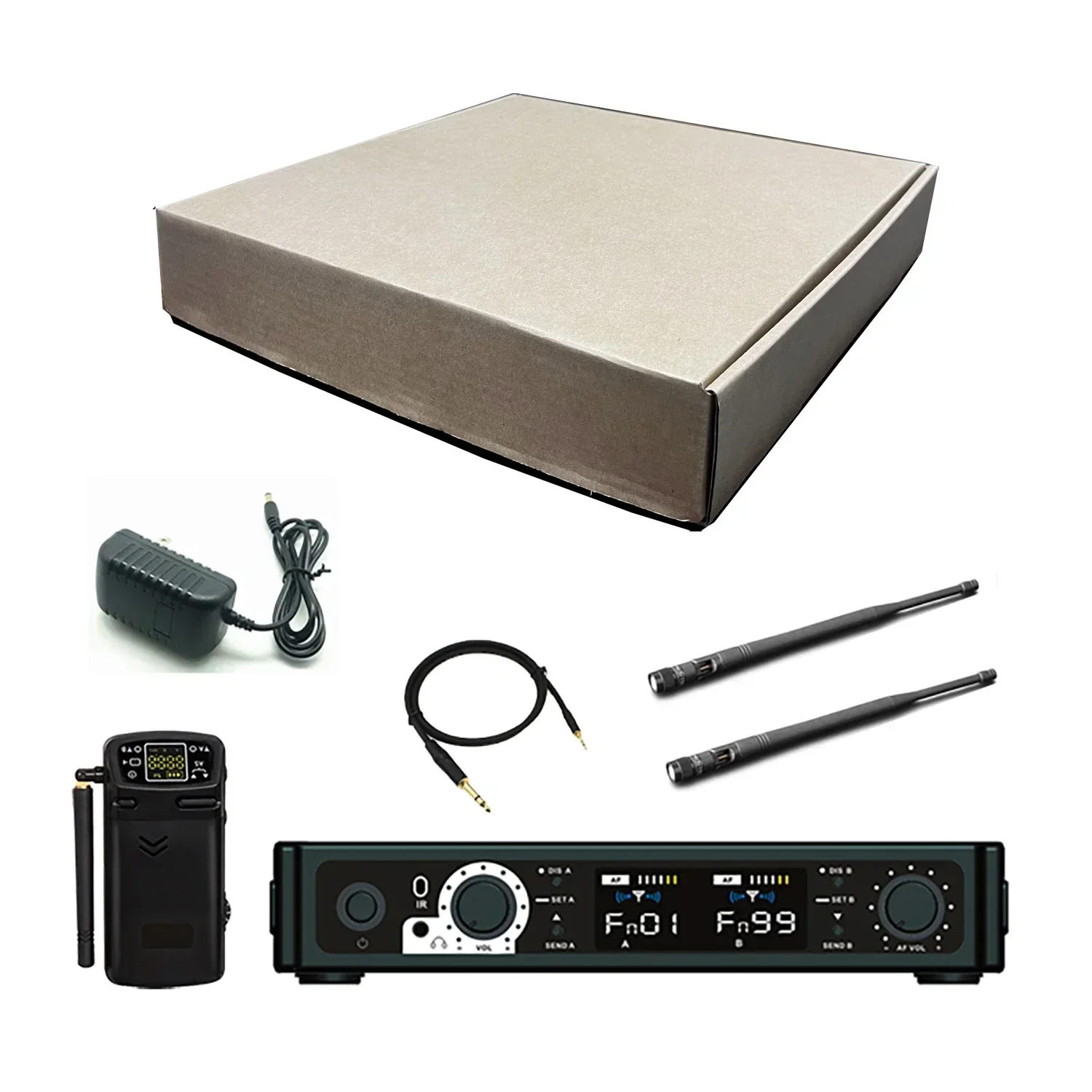 2025 GAW-M802 Sistema de monitorización intrauditivo estéreo Sistema de monitor inalámbrico Tamaño ligero y pequeño 655-679MHZ