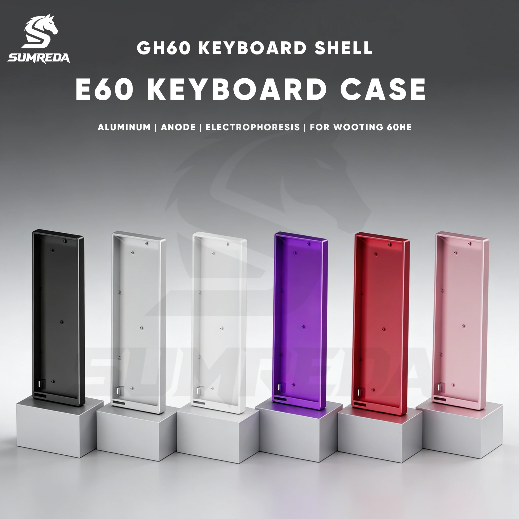 SUMREDA E60 CNC Aluminum Keyboard Shell 60% Keys Layouts GH60 Keyboard Case For Wooting 60HE Mad 60he Raven61 Win60 keyboard