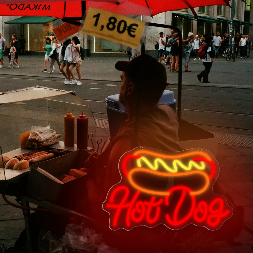 هوت دوج السوبر مشرق 5 فولت LED النيون تسجيل مطعم الوجبات السريعة متجر الحفلات المطبخ ديكور الحائط ضوء الليل هدية فريدة من نوعها #4