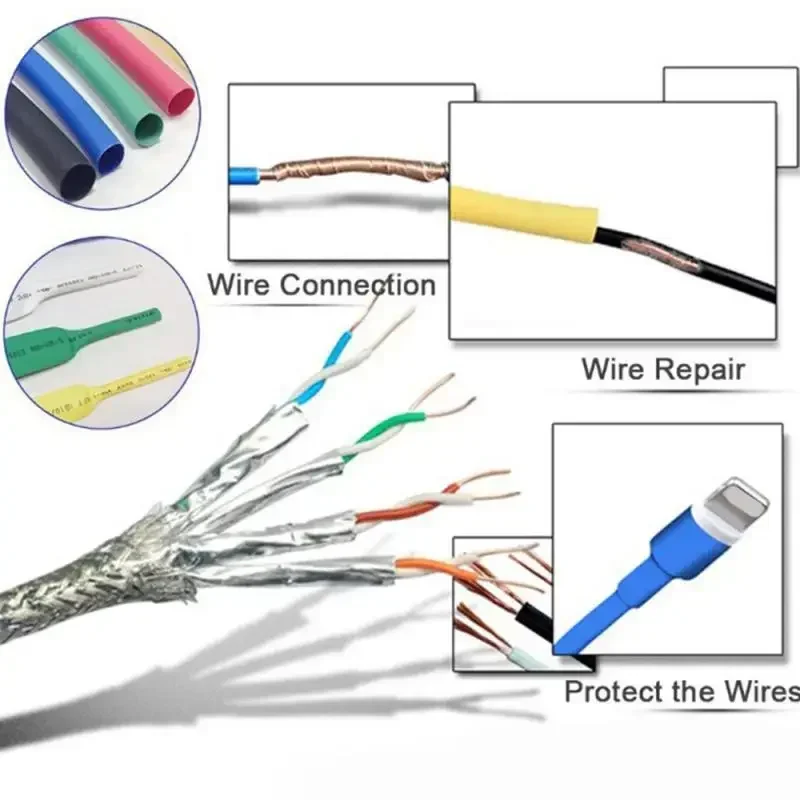 328PCS Heat Shrink Tube Thermoresistant Heat-shrink Tubing Wrapping Kit Electrical Connection Wire Cable Insulation Sleeving