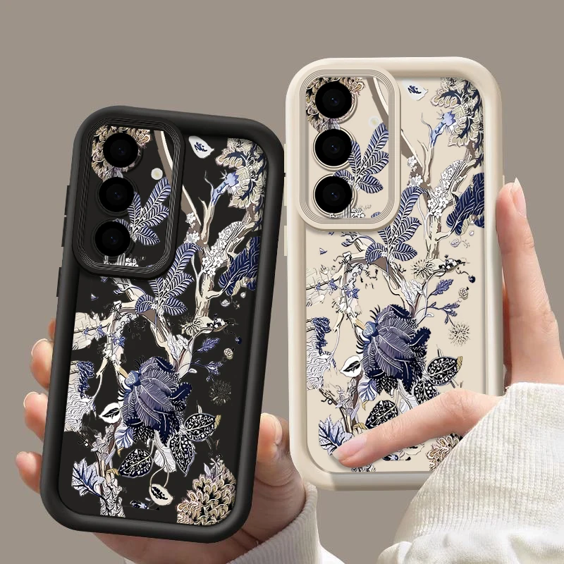 Retro-Blumen Handyhülle für Samsung Galaxy S26 S25 S24 S23 S22 Ultra Plus S25 FE A57 A37 A17 A56 A36 A16 A55 A15 Silikonhülle