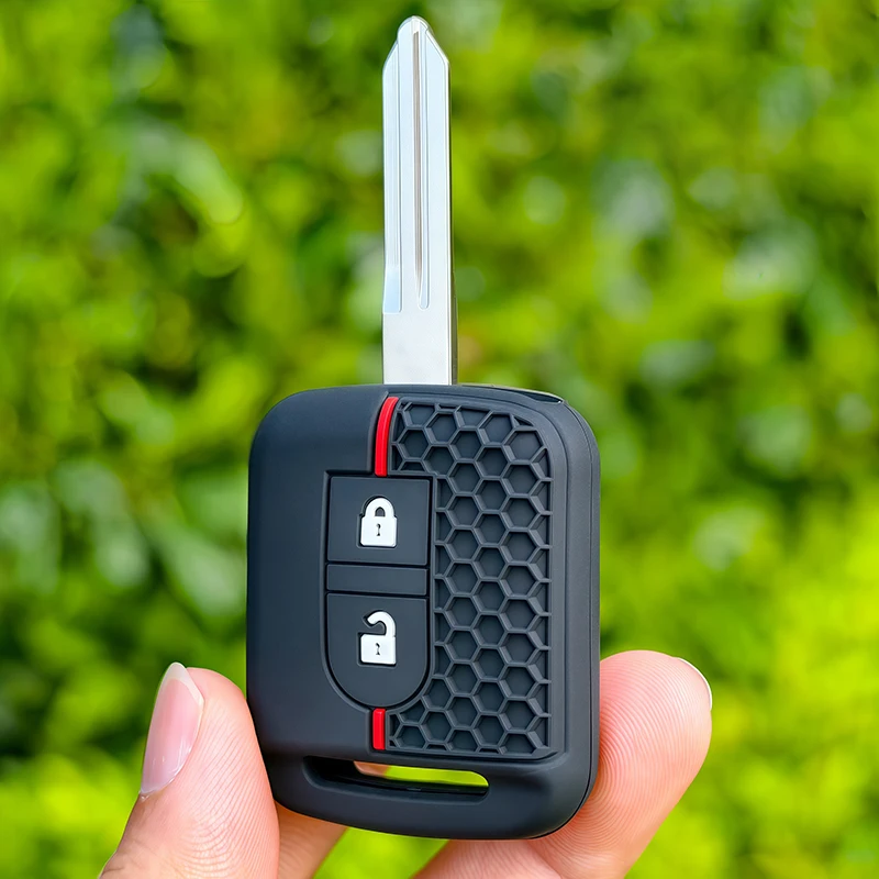 Neue Autoschlüssel-Silikonhülle, Gummi-Schutzhülle für Nissan Micra K12 Note Navara Qashqai J10 Primera Almera Sunny X-Trail – Detail 7