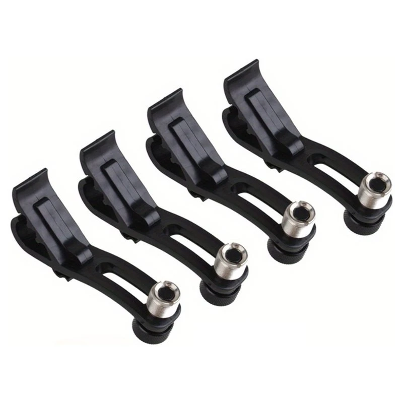[B24B!】 Sturdy And Versatile Drum Microphone Clamp(4Pcs), Shock-Mount Design, Drum Hoop Mount- For Professional-Grade Sound