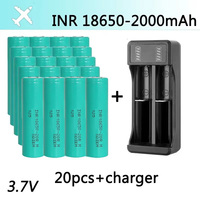 2025  New 18650 Lithium Battery 2000mAh Full Capacity 3.7V Rechargeable Battery 18650 Battery Power Tool Toy Comes with Charger