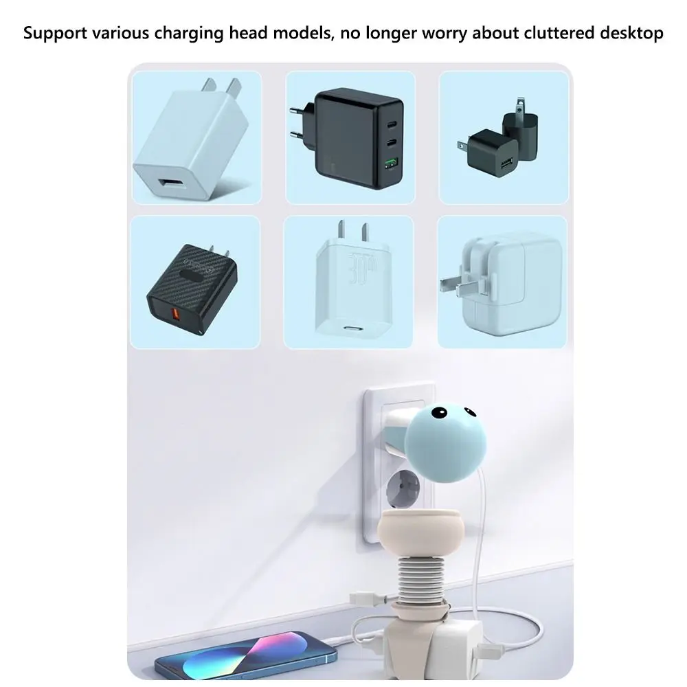 Gifts Portable Data Cable Winder Multi-function Silicone Binding Belt Data Cable Buckle Belt Cartoon Data Cable Protective Cover