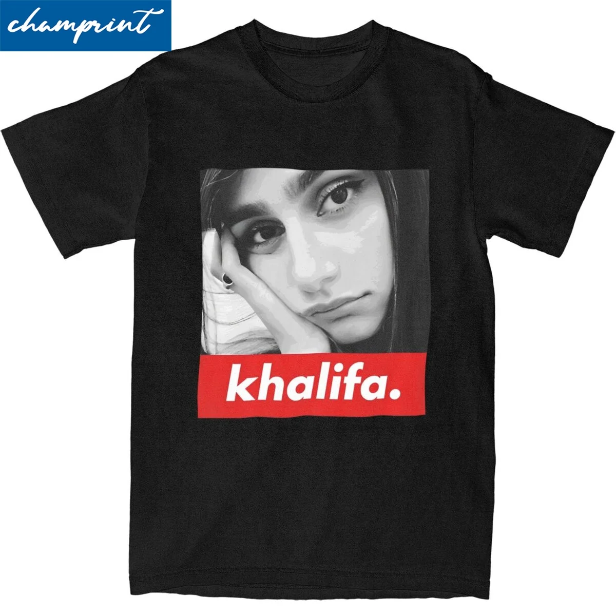 Novelty Mia Khalifa T Shirt Unisex Crewneck Short Sleeve Tops Cotton Tops