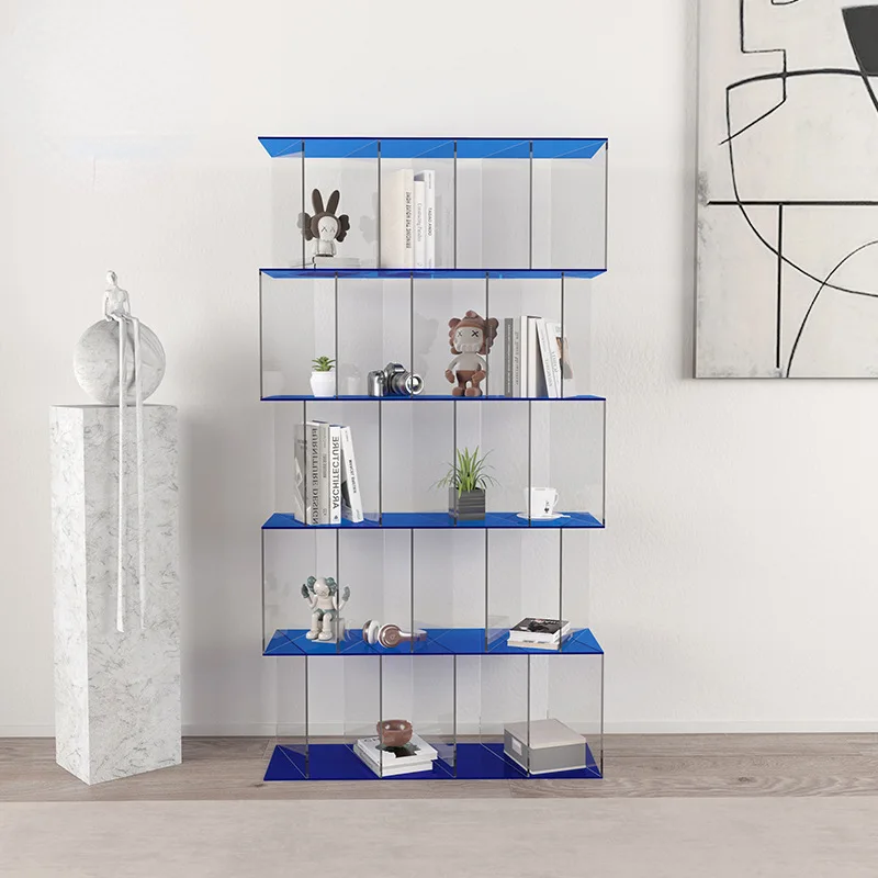 Simple acrylic transparent inclined creative bookshelf shelf floor rack