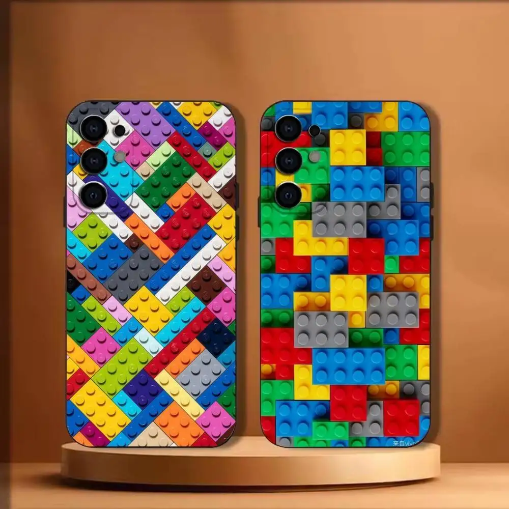 

B-brick background shell phone Case For Samsung S25,24,21,22,23,30,Ultra,20,Plus,Fe,Lite,Note Black Soft Cover