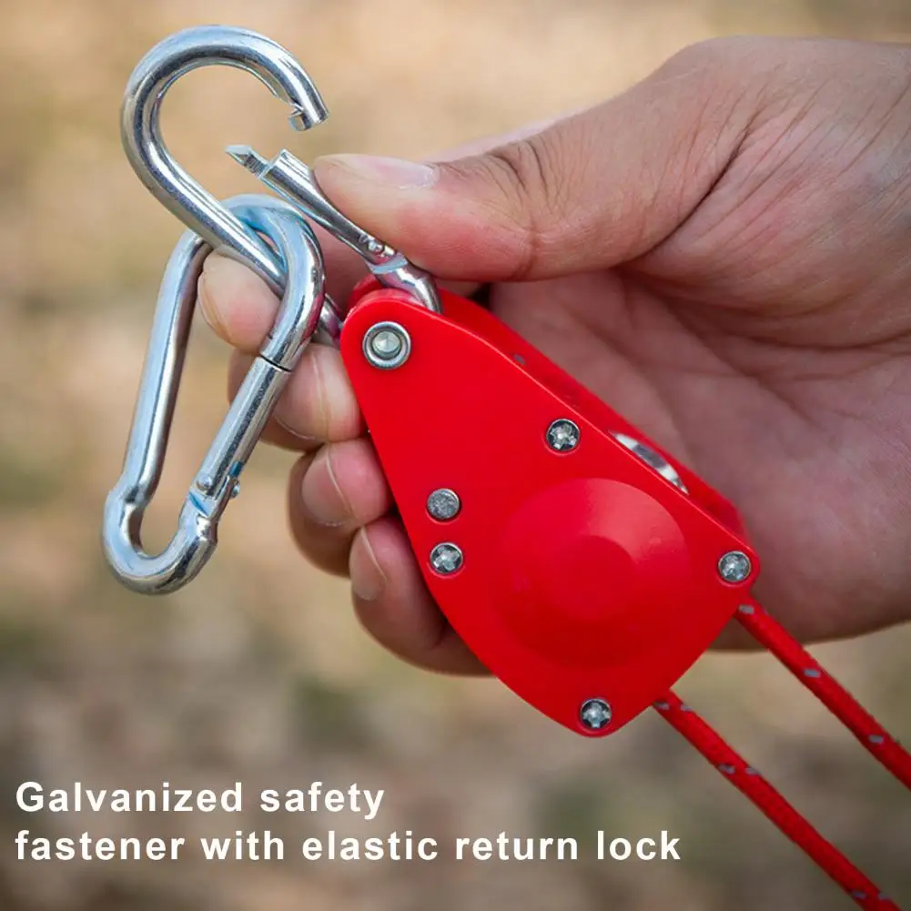 Camping Supplies Heavy Duty Adjustable Rope Hanger with Self-locking Structure Double Hook Design for Camping for Secure